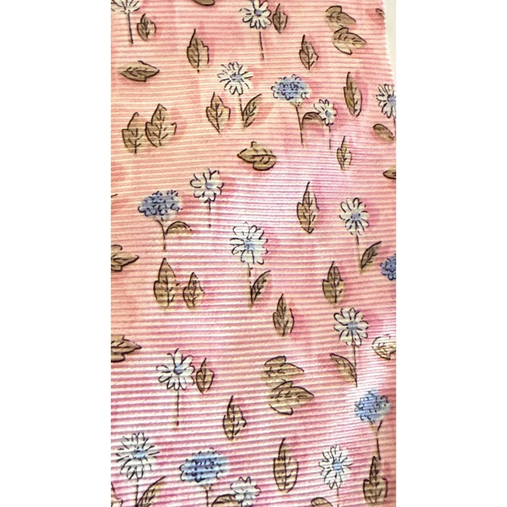 Jos A Bank Necktie Pink Floral Silk Made in Italy Spring Formal Wedding Tie
